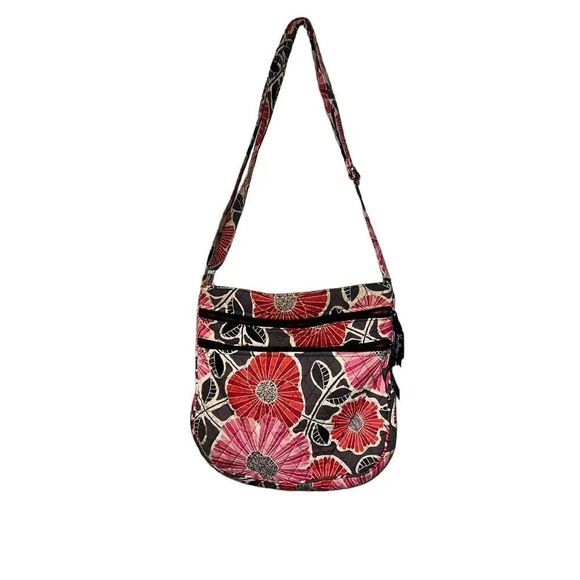 Vera Bradley Cherry Blossoms Shoulder Crossbody Purse Pink Gray Clean Retired - Picture 1 of 6